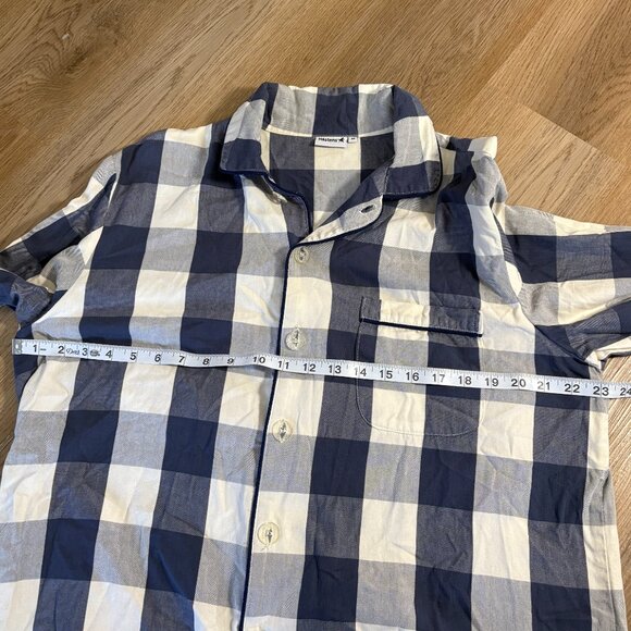 Hästens Blue Check Pajama Shirt TOP ONLY M medium plaid button up Hastens - Picture 8 of 11